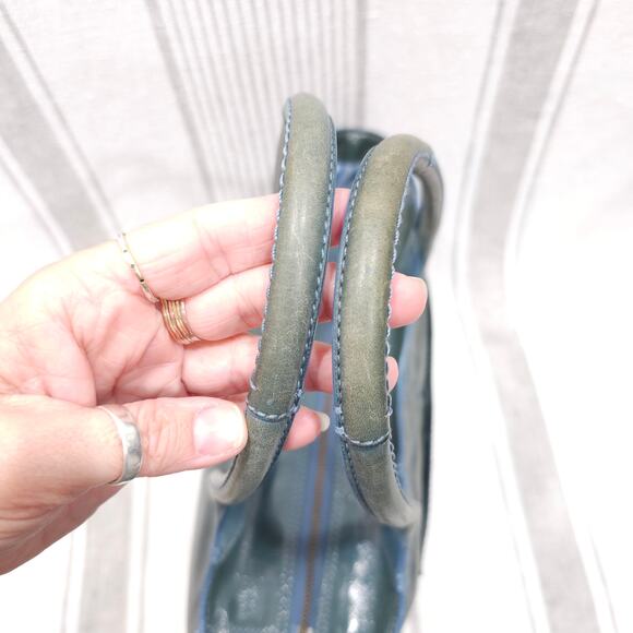 Coach Blue Leather Tote Bag - Picture 12 of 15